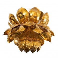 Brass lotus form pendant ceiling fixture 